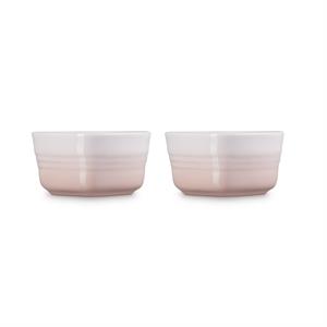 Le Creuset Stoneware Set of Two Shell Pink Heart Ramekin 300ml